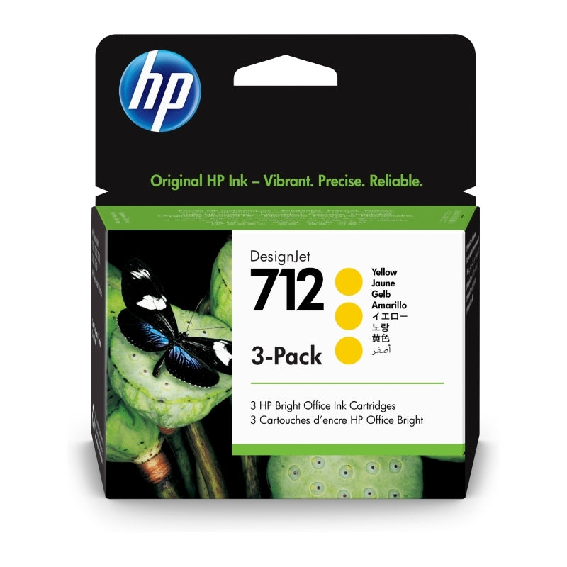 HP #712 29ml Yel 3pk 3ED79A