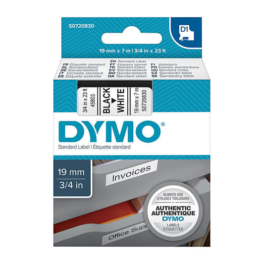 Dymo Blk on Wht 19mmx7m Tape