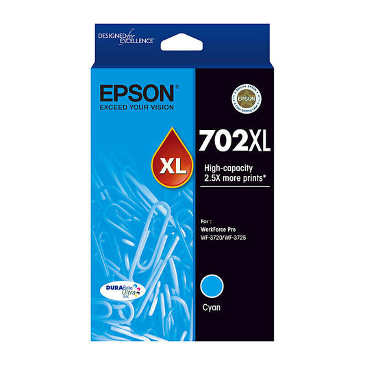 Epson 702 Cyan XL Ink Cart